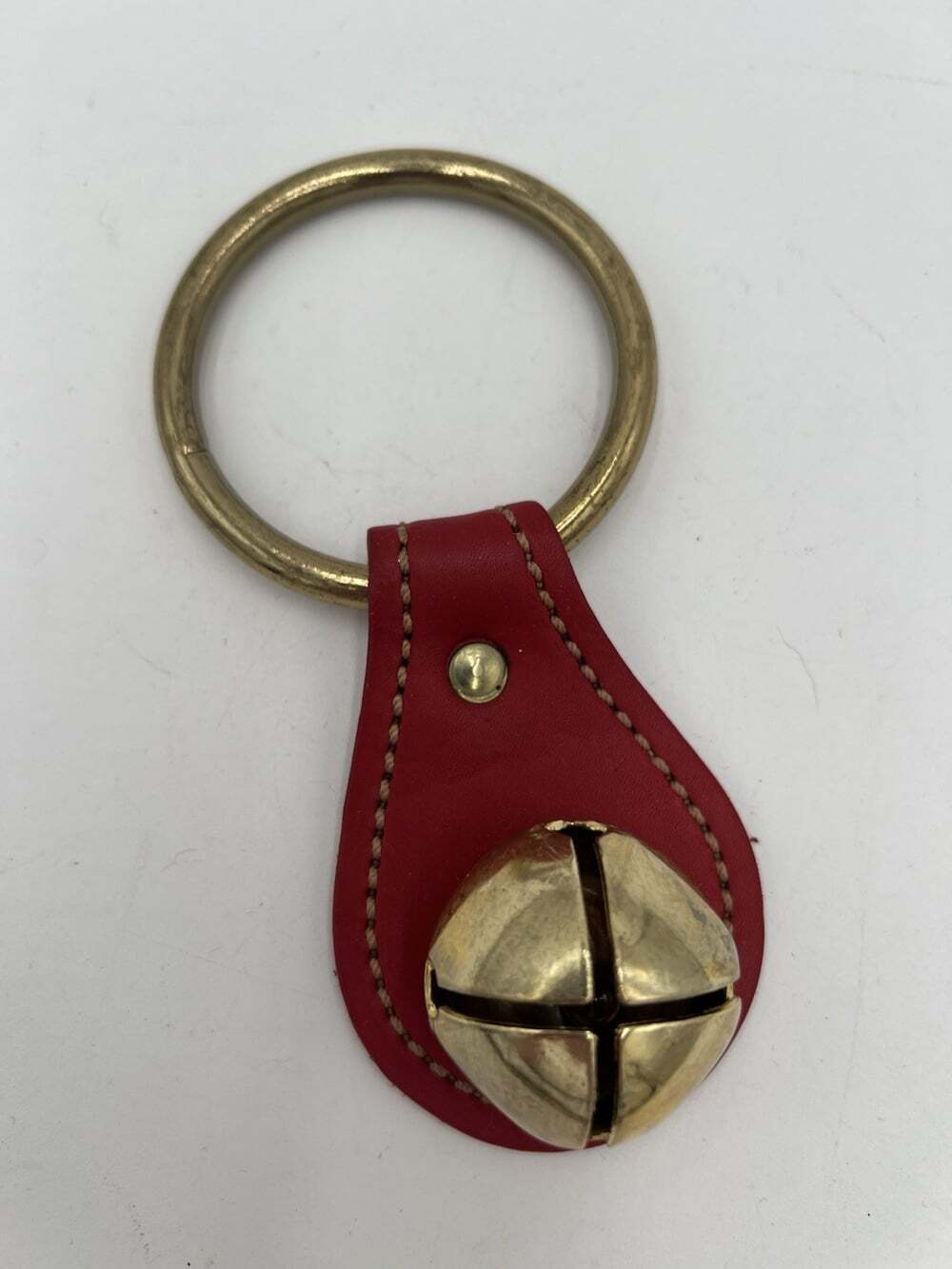 Belsnickel Enterprises Jingle Bell Door Hanger Red Leather Brass Lancaster PA